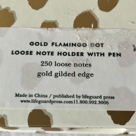 Kate Spade: Gold & White Note Holder with Pen - Picture 3 of 16